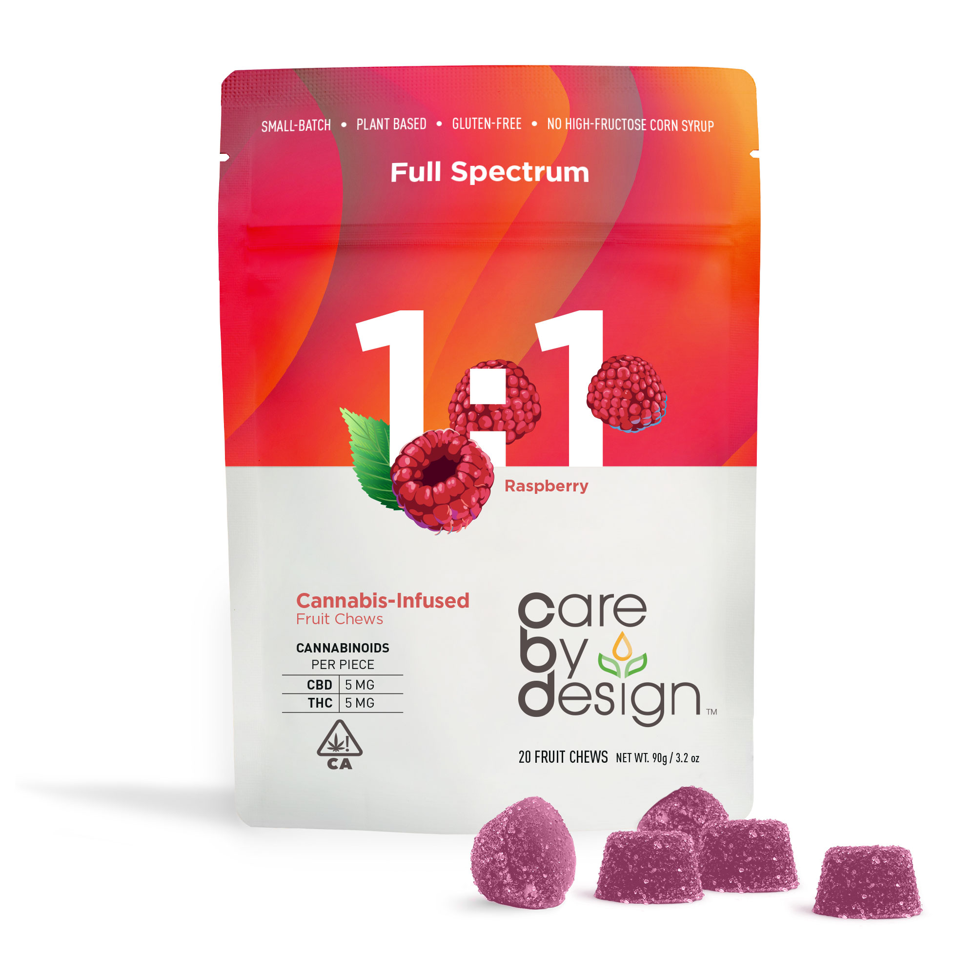 CBD Raspberry Gummies and tin 1:1