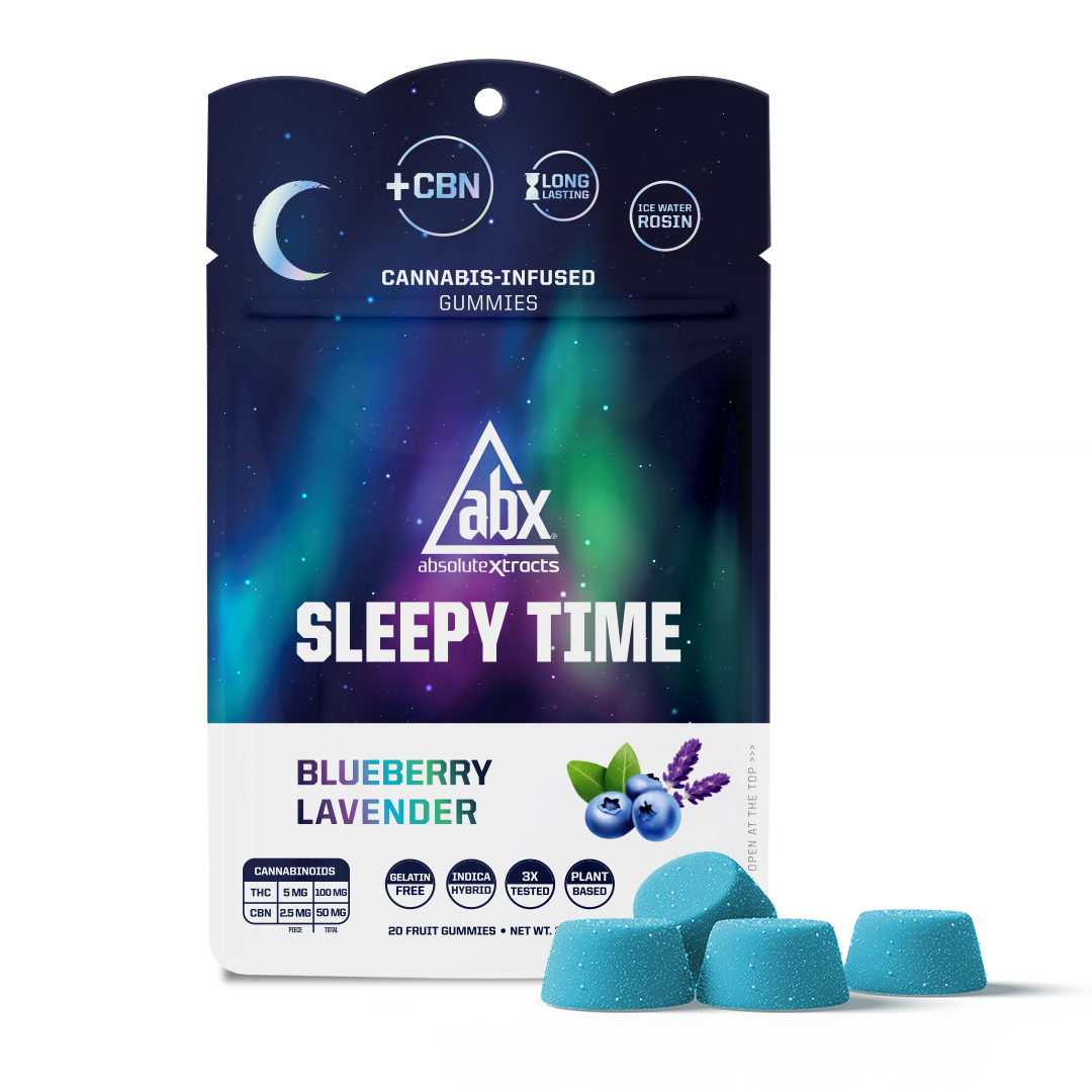 ABX - Blueberry Lavender Sleepy Time Hash Rosin + CBN Gummies - 100mg