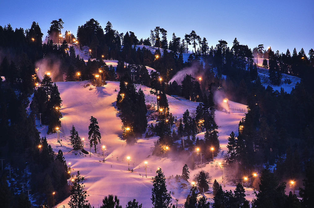 Big Bear ski area at night